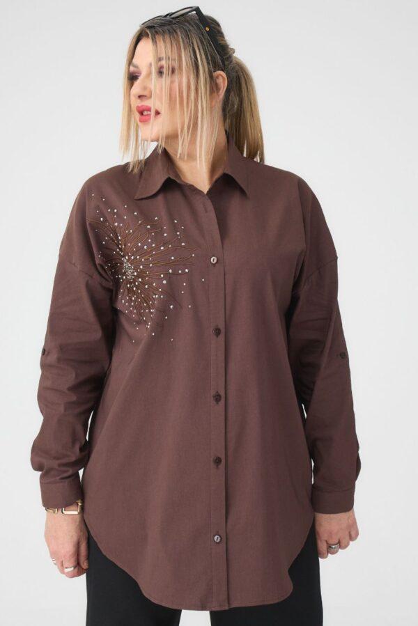Koszula damska XXL brązowa – duże rozmiary