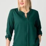 Elegancka bluzka w dużym rozmiarze zielona – moda plus size