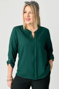 Elegancka bluzka w dużym rozmiarze zielona – moda plus size