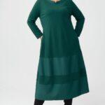 Elegancka sukienka w literę A duży rozmiar XXL brązowa midi