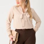 Elegancka bluzka PLUS SIZE beżowa 44-54