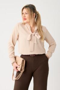 Elegancka bluzka PLUS SIZE beżowa 44-54