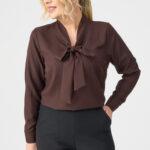 Elegancka bluzka PLUS SIZE czekoladowa 44-54