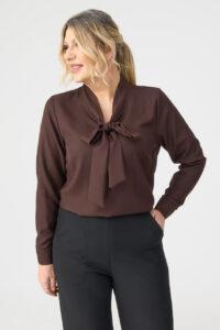 Elegancka bluzka PLUS SIZE czekoladowa 44-54