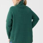 Golf-damski-plus-size-ciepły-sweter-butelkowa-zieleń (2)