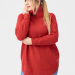 Golf-damski-plus-size-ciepły-sweter-czerwony (5)