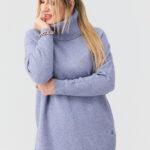 Golf-damski-plus-size-ciepły-sweter-lawendowy (4)
