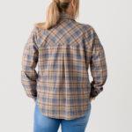 Koszula-w-kratę-damska-duże-rozmiary-beżowo-niebieska (2)