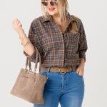 Koszula-w-kratę-damska-duże-rozmiary-brązowo-niebieska (6)