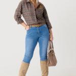 Koszula-w-kratę-damska-duże-rozmiary-brązowo-niebieska (7)