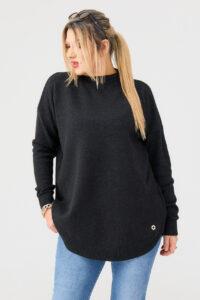 Czarny sweter półgolf damski duże rozmiary 44-50