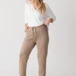 Spodnie dresowe plus size damskie beżowe 40-54