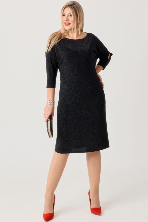 Sukienka koktajlowa XXL brokatowa – wizytowa sukienka dla puszystych kobiet