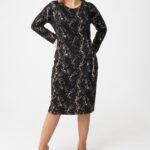 Wizytowa sukienka marmurkowa plus size czarna 44-52