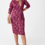 Wizytowa sukienka marmurkowa plus size fuksja 44-52