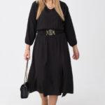 czarna sukienka midi dla kobiet plus size