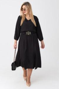 czarna sukienka midi dla kobiet plus size
