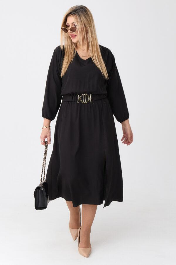 czarna sukienka midi dla kobiet plus size