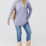 sweter-półgolf-damski-duże-rozmiary-LAWENDOWY