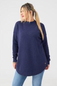 Granatowy sweter półgolf damski duże rozmiary 44-50