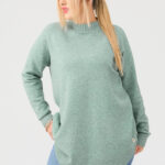 Miętowy sweter półgolf damski duże rozmiary 44-50