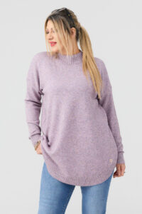 Różowy sweter półgolf damski duże rozmiary 44-50