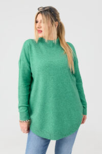 Zielony sweter półgolf damski duże rozmiary 44-50