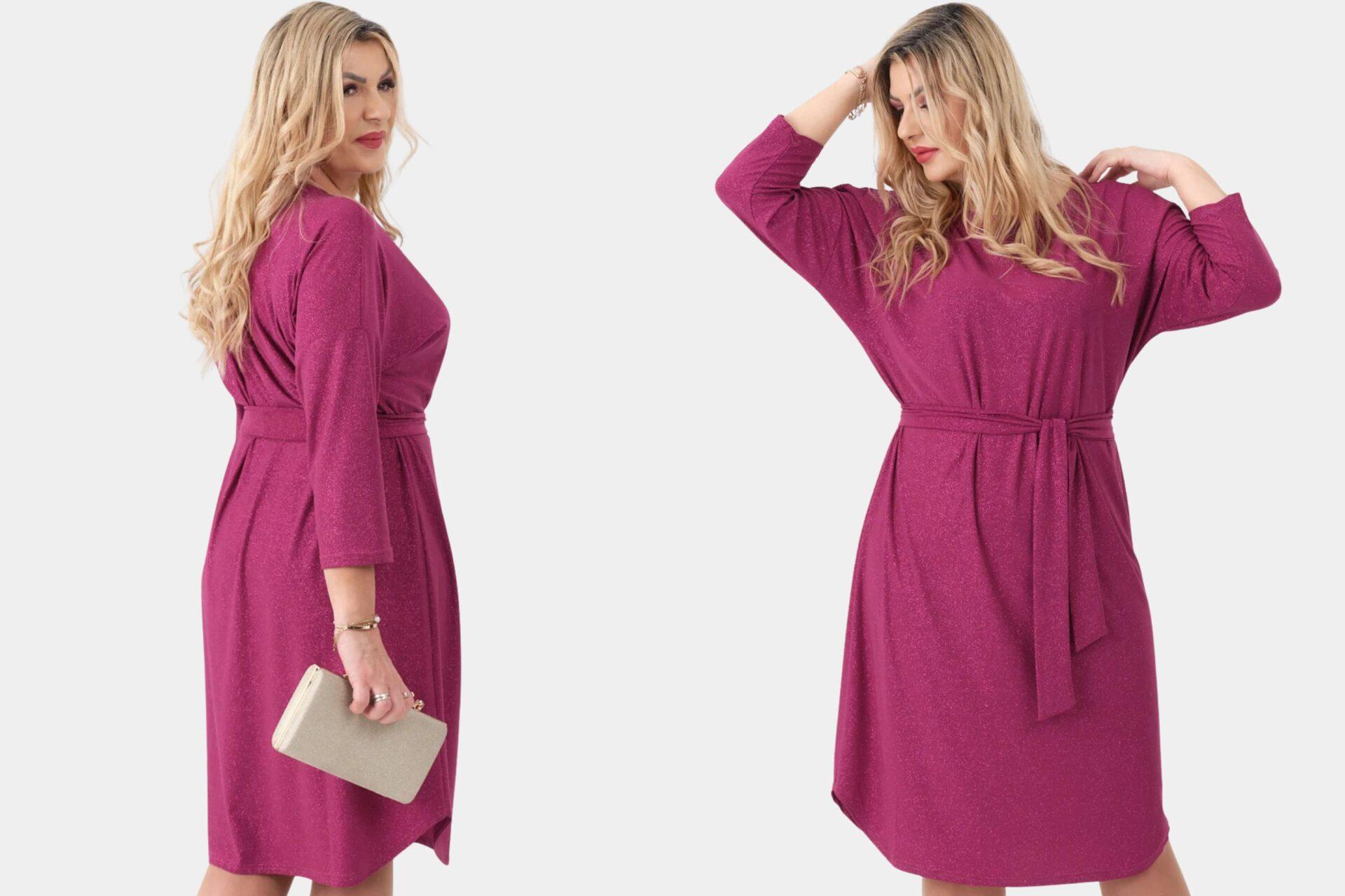 eleganckie sukienki xxl amarantowa