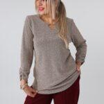 Błyszcząca bluzka plus size złota 44-54