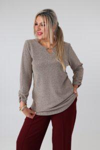 Błyszcząca bluzka plus size złota 44-54
