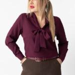 Elegancka bluzka PLUS SIZE śliwkowa 44-54