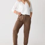 Spodnie dresowe plus size damskie brązowe 40-54