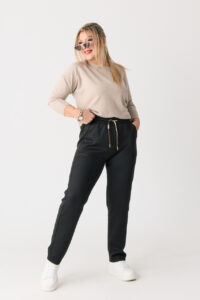 Spodnie dresowe plus size damskie czarne 40-54