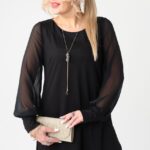 Tunika wieczorowa plus size czarna (5)