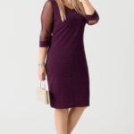 Elegancka błyszcząca sukienka plus size – wizytowa moda dla kobiet