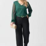 elegancka-bluzka-damska-z-tiulowym-rękawem-zielona (1)