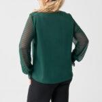 elegancka-bluzka-damska-z-tiulowym-rękawem-zielona (2)