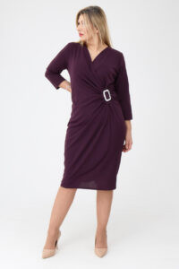 śliwkowa sukienka plus size na święta