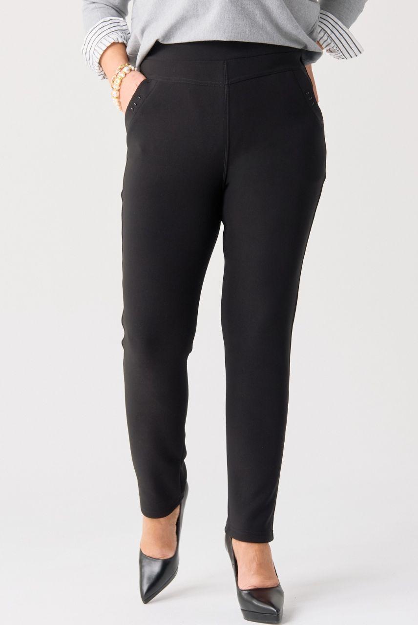 Elastyczne spodnie plus size czarne – legginsy duże rozmiary
