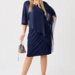 Elegancka sukienka plus size granatowa – sukienka na święta duże rozmiary