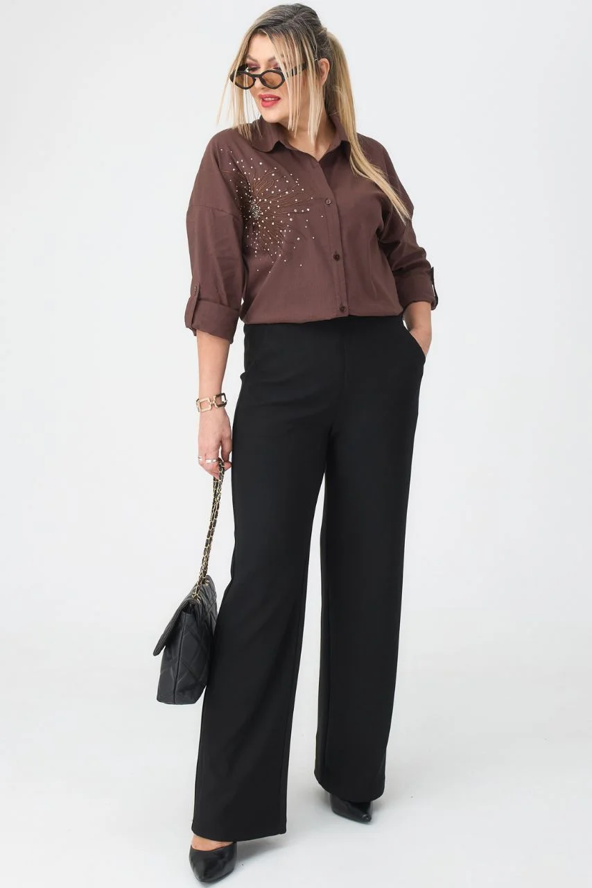 Wzorzysta koszula damska plus size