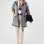 Długi sweter plus size rozpinany w dużym rozmiarze dla puszystych kobiet – model XXL