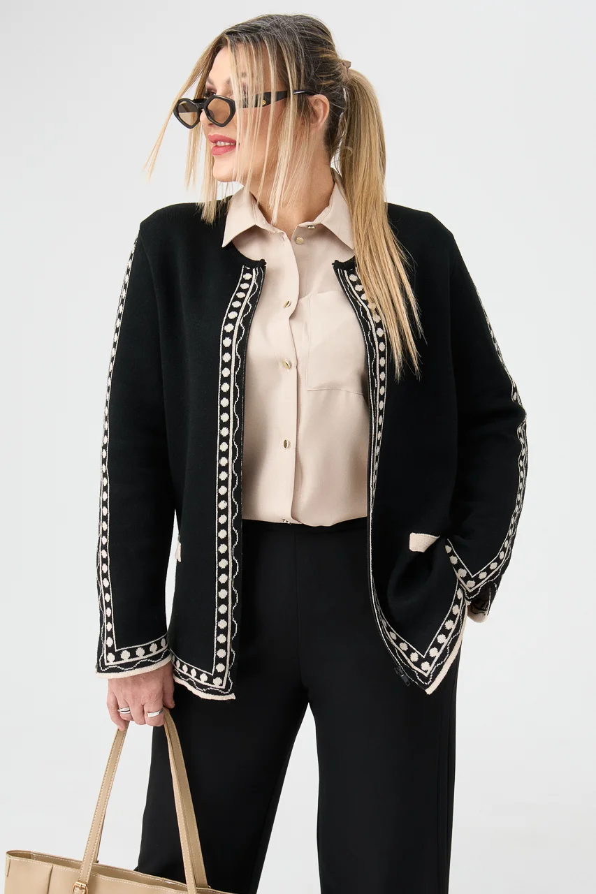 Sweter rozpinany damski plus size