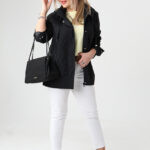 Lekka kurtka przejściowa damska duże rozmiary czarna 42-52