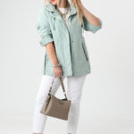 Lekka kurtka przejściowa damska duże rozmiary miętowa 42-52