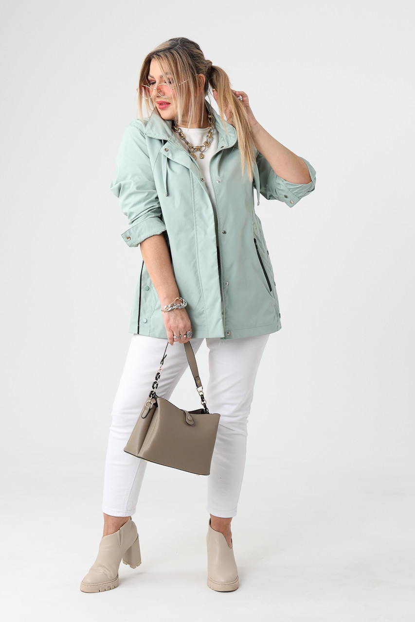 Lekka kurtka przejściowa damska duże rozmiary miętowa 42-52