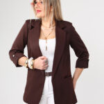 Marynarka damska gładka brązowa