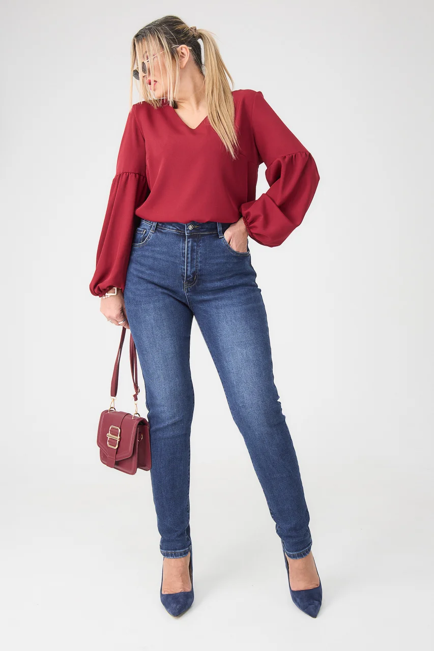Jeansy damskie plus size ciemny jeans