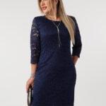 Sukienka koronkowa PLUS SIZE granatowa 44-54