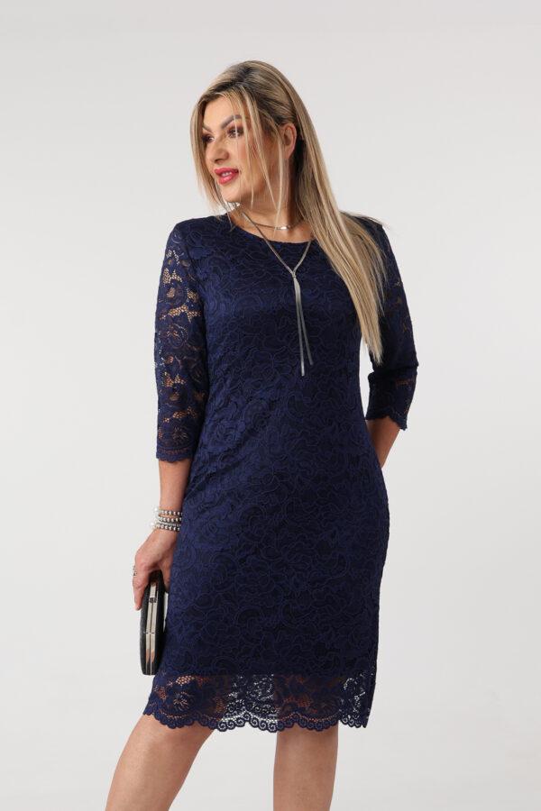 Sukienka koronkowa PLUS SIZE granatowa 44-54